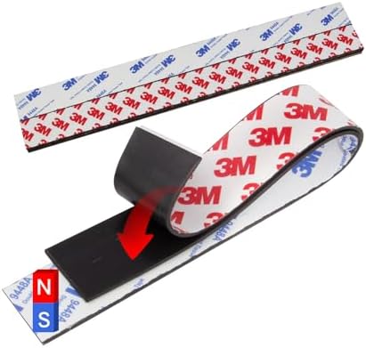 10 Pack=5 Pairs, A+B Paired Magnetic Tape with Adhesive Backing, Each 12in x 1in x 0.08in AB Pairing Magnet Strips Match to Use for DIY Closure Craftings