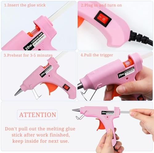 Mini Hot Glue Gun 8 Pack for Crafts with 40 Sticks Melt Glue Gun Arts Craft