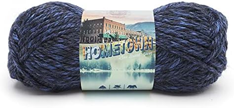 Lion Brand Yarn Hometown Yarn, Super-Bulky Yarn for Knitting, Crocheting, and Crafting, 1 Pack, Milwaukee Midnight