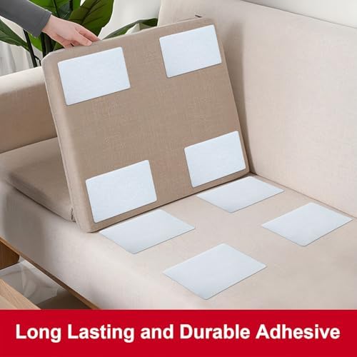 4x6 inch Hook and Loop Strips with Adhesive, Nylon Heavy Duty Hook and Loop Tape, Excellent Grip, Interlocking Tape,for Sewing, Crafting,DIY,Wall Adhesive Strips - 6 Sets White