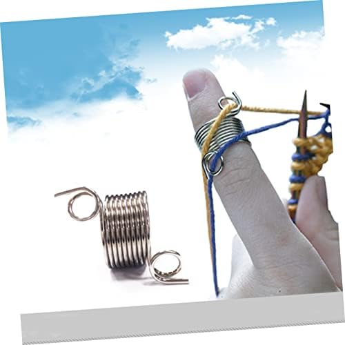 STOBOK Stainless Steel Knitting Thimble Yarn Ring Guide for Knitting Crafts Norwegian Style
