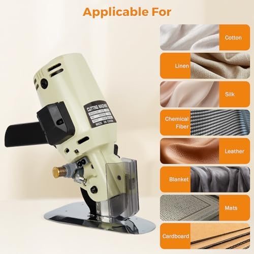 BEAMNOVA Electric Rotary Cutter for Fabric, Cloth Cutting Machine