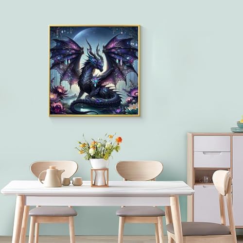 Ekuxom 5D Dragon Diamond Art Kits for Adults-Diamond Painting 14x14 inch
