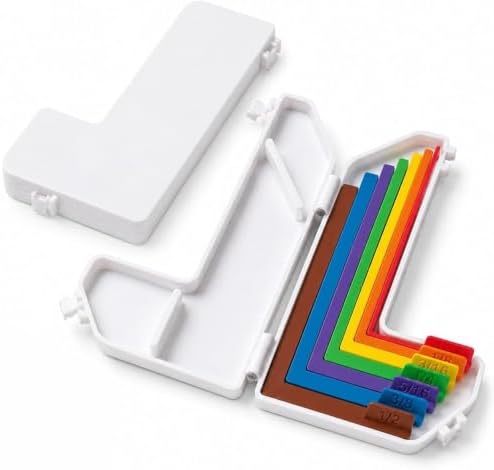 7pcs Paper Crafting Alignment Guides with Case for Card Making | Card Making Scrapbooking, Color-Coded Alignment Tools with Size Tabs 1/16 to 1/2 Inch Increments