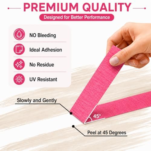 Pink Painters Tape 1 Inch Wide, 25 Yards x 3 Rolls Pink Masking Tape
