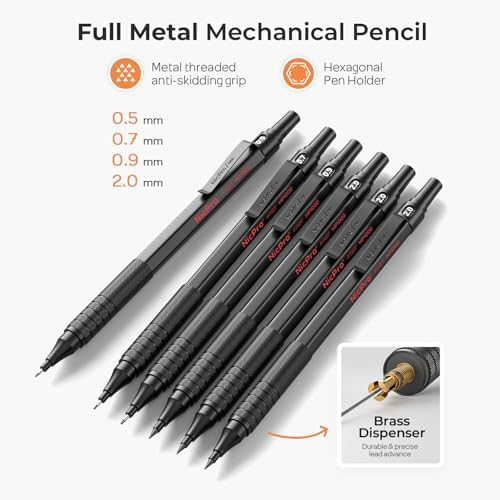 Nicpro 35PCS Metal Mechanical Pencil Set, Art Supplies with Case