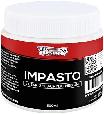 U.S. Art Supply Impasto Clear Acrylic Gel Medium (500ml Tub)