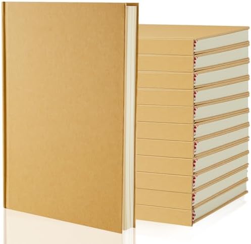 Henoyso 12 Pcs A5 Blank Notebook Journal Hardcover Sketchbook, 8.3 x 5.7 in