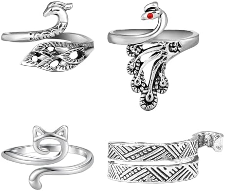 4pcs Knitting Crochet Loop Ring for Fingers Metal Open Yarn Guide Crochet Rings