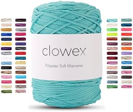 Polyester Soft Macrame Cord 2.5-3mm, 191 Yards x 1/9 Inc Turkish Polyester Rope, Braided Yarn for DIY Crafts, Plant Hanger, Wall Hanging, Bag