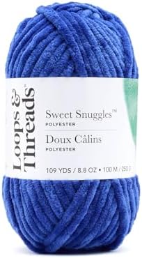Loops & Threads Sweet Snuggles Yarn - Yarn for Knitting, Crochet, Weaving, and Arts & Crafts - Blue, Polyester, 8.8 oz