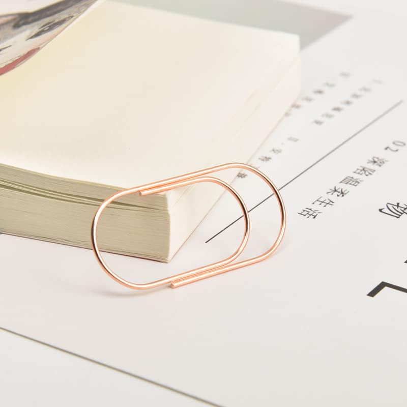 Jumbo Paper Clips, Wide Large Paper Clamps Rose Gold 2 inch 20pcs Durable and Rust Proof Paper Clips for Office, School, Home Supplies(Rose Gold)