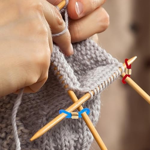 DIVINA VITAE 40 PCS Knitting Needle Stoppers Knitting Needle Hugger Needle Minder Knitting Tools Stitch Stoppers for Knitting Needles Prevent Slipping Off Stitch