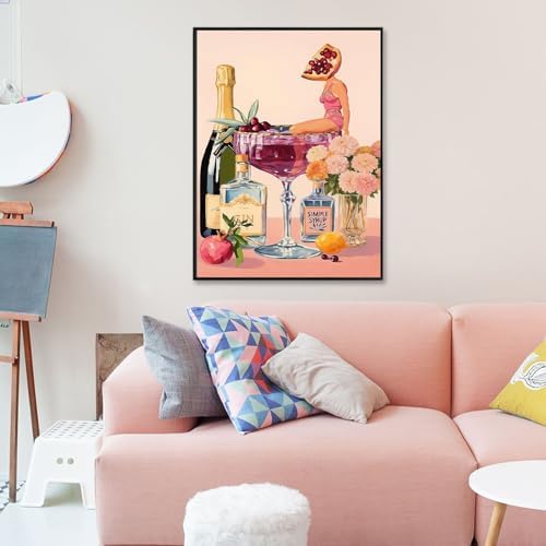 Cocktail Diamond Art Kits for Adults, Diamond Painting Kits for Beginner