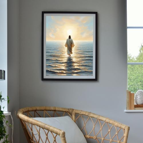 MBNTJHT Jesus Paint by Numbers Kit for Adults,Christian Painting by Number Kits on Canvas with Brushes,DIY Oil Painting by Numbers for Home Wall Decor 16X20 Inch.