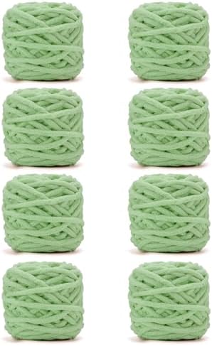 Sage Green Chunky Chenille Yarn, #6 Super Bulky, 28 oz/576 Yards