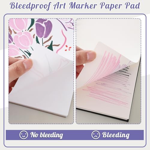 8.3×11.7In Marker Paper Pad, 50 Sheets Bleed-Resistant Paper, Spiral Bound