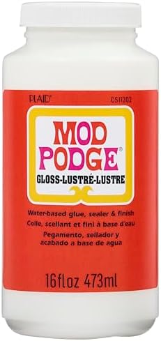 Mod Podge Gloss Sealer, Glue & Finish: All-in-One Craft Solution- Quick Dry, Easy Clean, for Wood, Paper, Fabric & More. Non-Toxic - Craft with Confidence, Made in USA, 16 oz., Pack of 1
