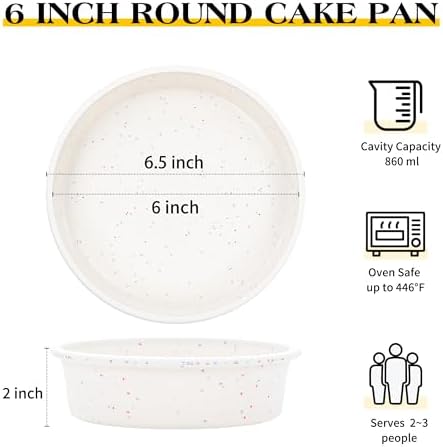 6 inch Silicone Round Cake Pans, Set of 2, Cream