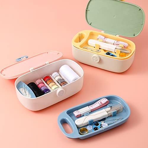 FKOG Portable Sewing Kit Basic, 135 Pcs Travel Sewing Supplies Repair Organizer with Self Threading Needles,Scissors,Measure Tape, Emergency Sewing Accessories for Adults, Beginners & Seniors (Green)