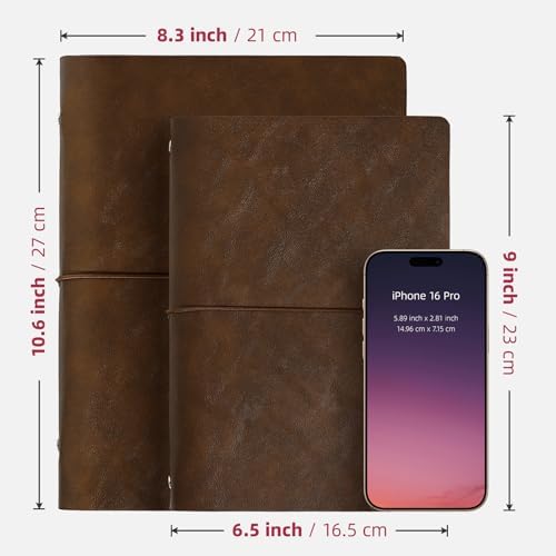 Vienrose Photo Album Scrapbook Kit, 9x6.5 Inch, 100 Pages, Dark Brown