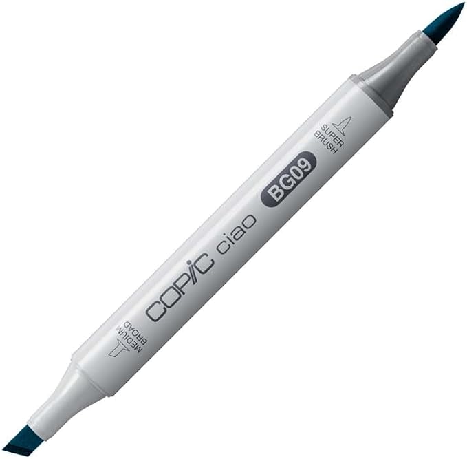 Copic Markers BG09 Ciao with Replaceable Nib, Blue Green