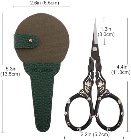 YOUGUOM Sewing Embroidery Scissors with Cover, Crochet Snips