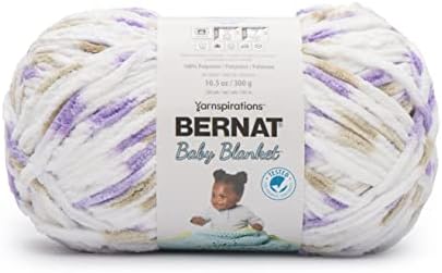 Bernat Baby Blanket BB Little Lilac Dove Print Yarn - 2 Pack of 10.5oz/300g - Polyester - #6 Super Bulky - 220 Yards - Knitting/Crochet