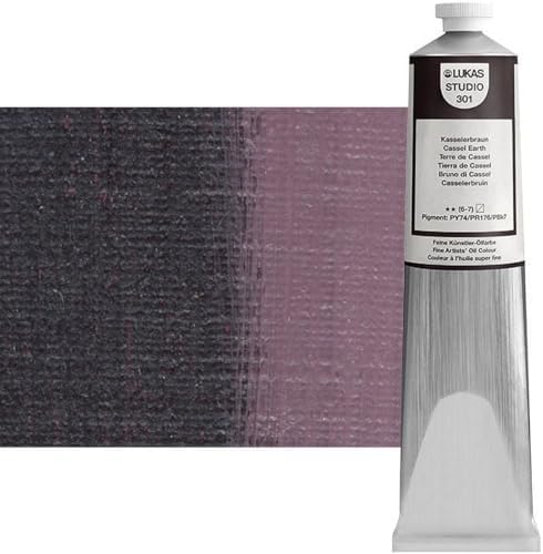 Lukas Studio Artist Oil Color Paints - High-pigment oil paint made with natural binder for artist, painting, & more! - [Cassel Earth - 200 mL]