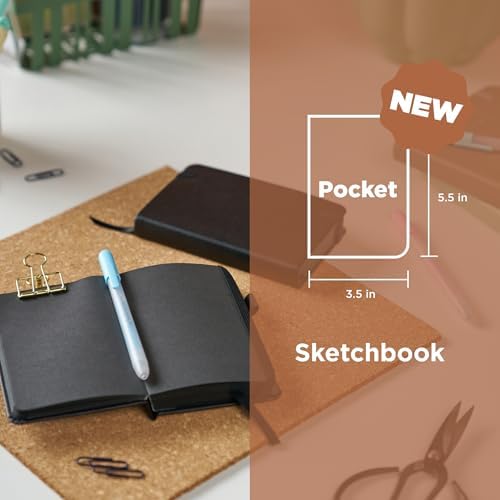 Sakura Sketchbook Pocket, Hardcover, 160 Pages, 3.5 x 5.5", Black, 2 Count
