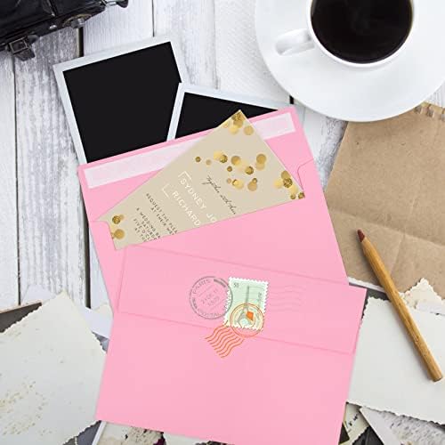 70 Packs of Invitation Envelopes, A2 Envelopes Pink Postcard for 4.5x5.5 Cards for Invitations, Self Seal for Photos RSVP, Greeting Cards