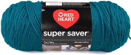 Craft County Size 4 (Medium) 100% Acrylic Fiber Yarn – Variety of Color and Pattern Options – Great for Crochet, Knitting, and Weaving (Real Teal)