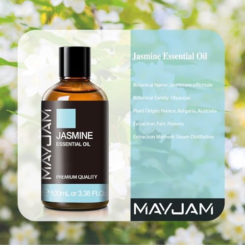 MAYJAM Jasmine Essential Oil for Diffuser, Jasmine Oil for Skin, 3.38FL.OZ