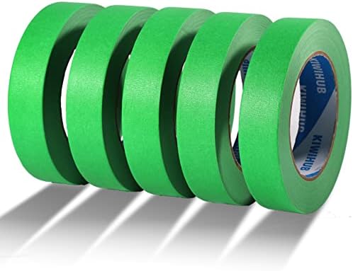 Green Painters Tape,1 inch x 60 Yards x 5 Rolls(300 Yards Total)