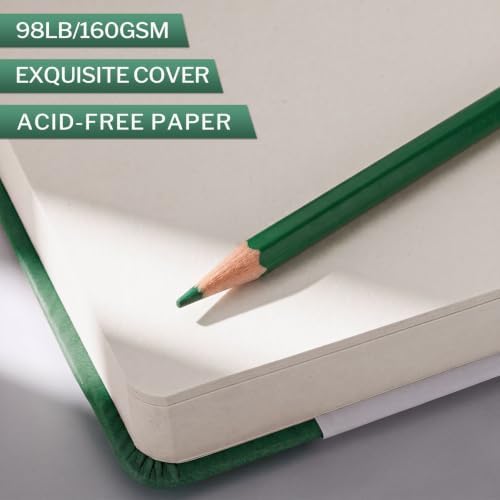 Sketch Book 5 x 5Inch, 80 Sheets Small Sketchbook, Christmas Green