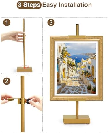 Adjustable Tabletop Easel Stand, Gold 17" H Easels for Display