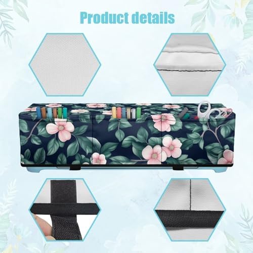 Binienty Tropical Floral Cutting Machine Dust-Proof Bag Craft Tool Organizer Washable with 3 Pockets Portable Cutting Machine Accessory Anti Dirty,Cutting Machine Protector Bag Carring Case
