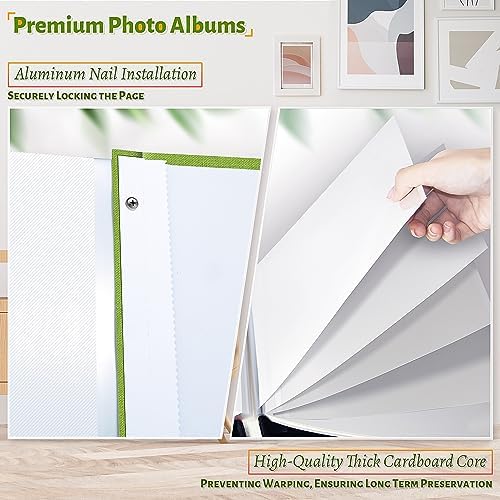 Artfeel Photo Album Self Adhesive Scrapbook,60 Pages Large Photo Book for 4x6,5x7,8x10 Pictures,DIY Album for Baby Wedding Family Travel Birthday,with Metallic Pen and Scraper