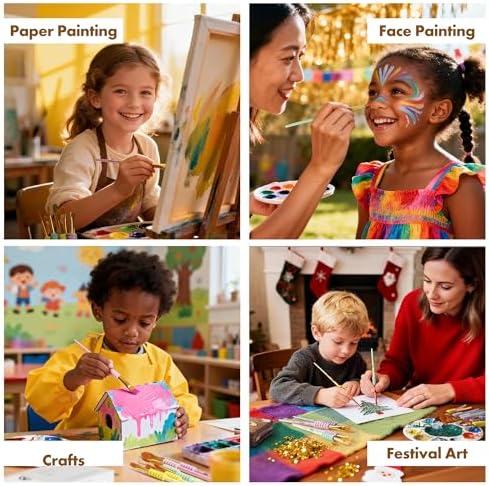 Artify Paint Brushes for Kids, 12-Sizes Paint Brush Set for Kid's Arts and Crafts, Ergonomic Donuts Handle | Macaron Colors Kids Paint Brushes, for Acrylic, Oil, Watercolor, Gouache, Paint by Numbers