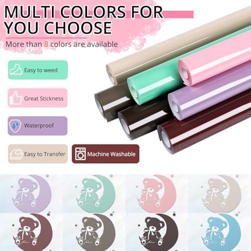 HTVRONT Puff Vinyl Heat Transfer, Light Pink, 10" x 6ft