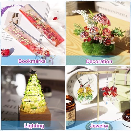 LET'S RESIN UV Resin, 2000g 8Pcs Hard Resin for Crafts, Casting, Coating | Crystal Clear, Low Viscosity, Odorless, Anti-Yellowing, Fast Cure, Low Shrinkage, Beginner-friendly for UV Jewelry, Molds