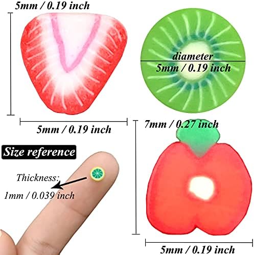 20000 pcs (20 Styles) Fruit Clay Slices Charms, VEINARDYL Nail Art Slices 3D Polymer Clay for DIY Crafts Resin Slime Making Cellphone Decoration