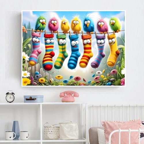 Colorful cartoon socks Diamond Art Kits for Adult Diamond Painting Kit
