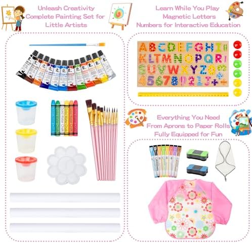 Pink 3-in-1 Wooden Kids Art Easel, Magnetic Whiteboard & Chalkboard