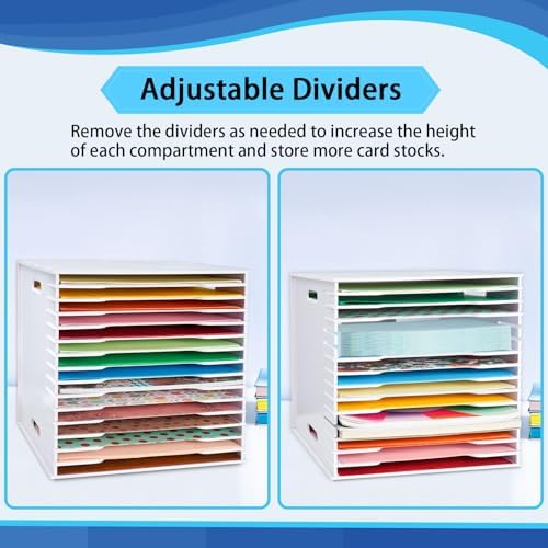 SANFURNEY 15 Slots Scrapbook Paper Organizer for Sizes 12" x 12"
