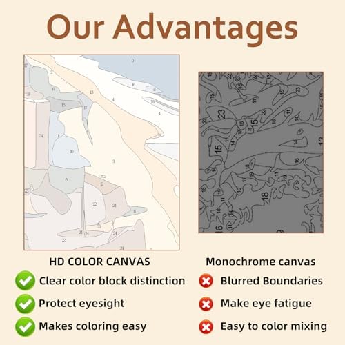 Reivworl Farm Paint by Numbers for Adults Beginner, Farm Paint by Numbers Kits for Adults, Painting by Number Kits for Gifts and Wall Decor 16x20Inch