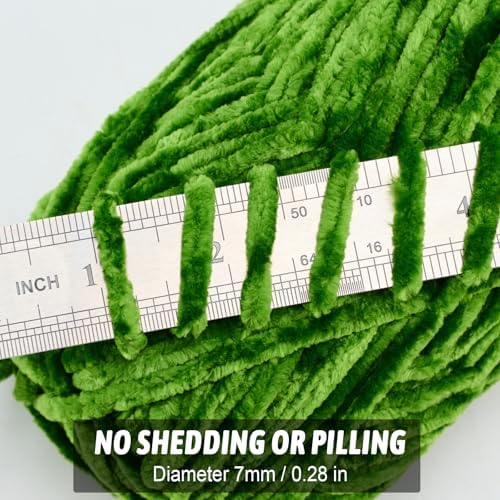 Soft Velvet Chenille Yarn for Crocheting, Super Bulky Yarn for Blankets