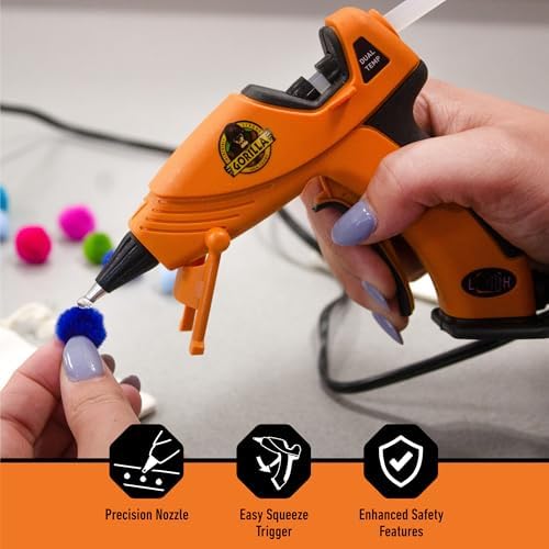 Gorilla Mini Hot Glue Gun Kit, Dual Temp, Includes 75 Sticks