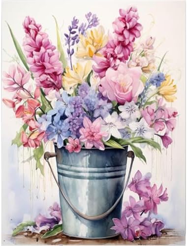 EIBEILI Diamond Art Kits for Adults-Colorful Flowers BucketDiamond Painting