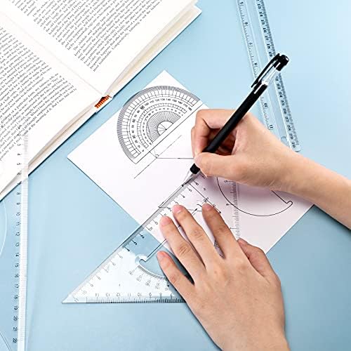 Frienda 5 Pack Drafting Tools 12 Inch T-Square Ruler Plastic Transparent